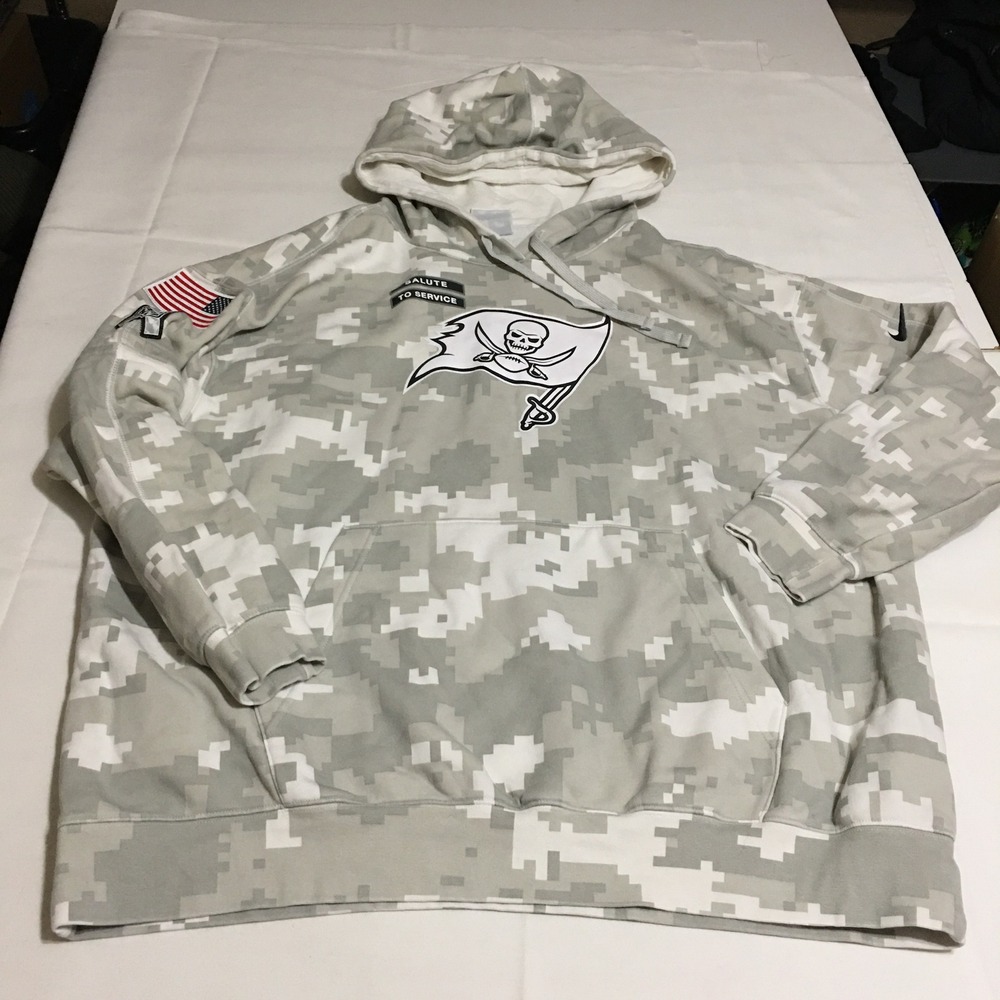 Nike Tampa Bay Buccaneers Hoodie Large Grey Digital Camo Salute To Service